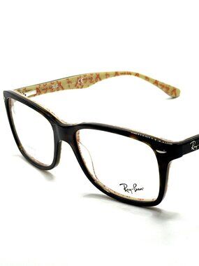 RAY BAN RB5228 5057 Top Drk Havana On Beige Text Women 55mm 17 140